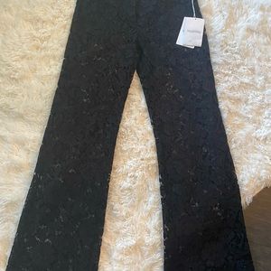 Womens Valentino black lace pants